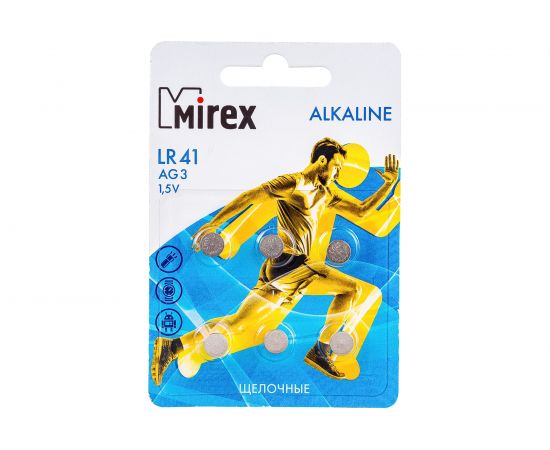 Батарея Mirex, щелочная AG3 / LR41 1,5V 6 шт ecopack 23702-LR41-E6 – изображение 3