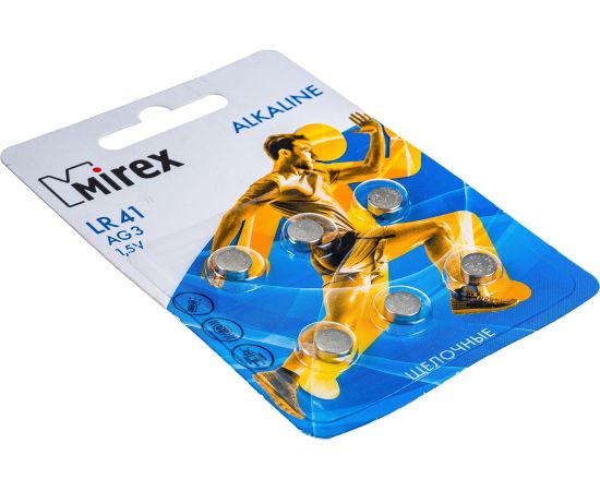Батарея Mirex, щелочная AG3 / LR41 1,5V 6 шт ecopack 23702-LR41-E6 – изображение 5