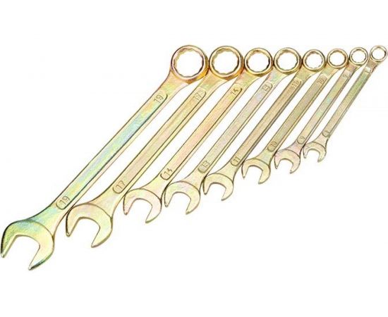 Набор комбинированных ключей REXANT 8-19 мм, 8 шт желтый цинк 12-5842-2 – изображение 9