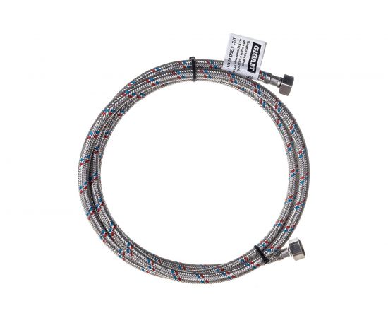 Гибкая подводка для воды Gigant с оплеткой из нержавеющей стали, 1/2""х200 см, г/г P-200-GG 