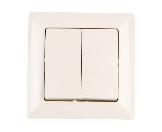 Двойной выключатель Intro 410402 10А, 250В, СУ, Solo, слоновая кость Б0043285 