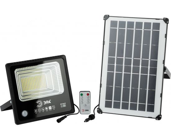 Светодиодный уличный прожектор ЭРА на солнечной батарее, 100W, 1200 lm, 5000K Б0049547 
