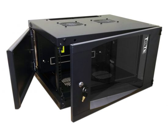 Настенный шкаф TWT Next, 15U, 550x450, стеклянная дверь, черный CBWNG-15U-6x4-BK 