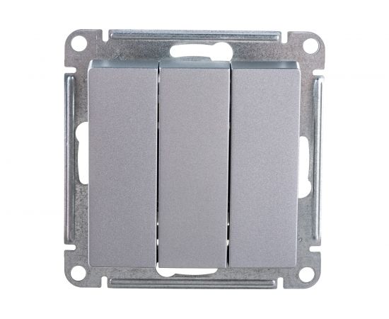 3-клавишный механизм выключателя Schneider Electric ATLAS DESIGN сх.1+1+1 10АХ алюминий ATN000331 