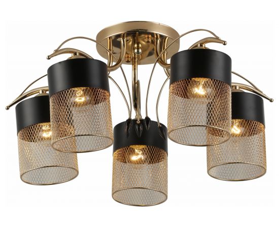 Люстра Rivoli 9068305 Hulda P5 золото/черный 5хE27 60W 45 Б0047525 