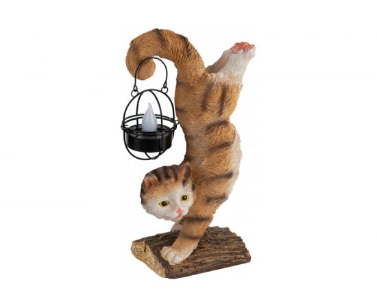 Садовый светильник ЭРА ERASF22-01Кот Акробат, на солнечной батарее, полистоун, 37 см, Б0053352 