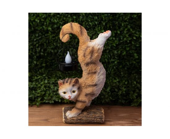 Садовый светильник ЭРА ERASF22-01Кот Акробат, на солнечной батарее, полистоун, 37 см, Б0053352 – изображение 11