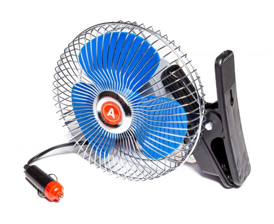 Вентилятор салонный в прикуриватель Autoimpuls, прищепка, мет. решетка 8043-12 В, 6 дюймов – изображение 2
