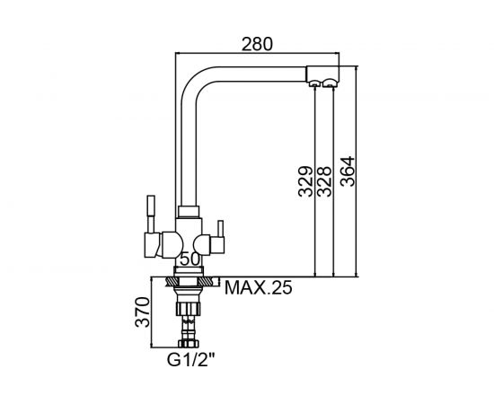 Смеситель для кухни LEDEME L4355-3 с выходом для питьевой воды 97927 – изображение 2