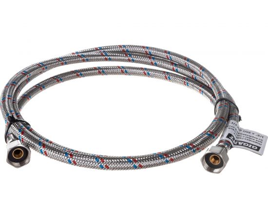 Гибкая подводка для воды Gigant с оплеткой из нержавеющей стали, 1/2""х200 см, г/г P-200-GG – изображение 2