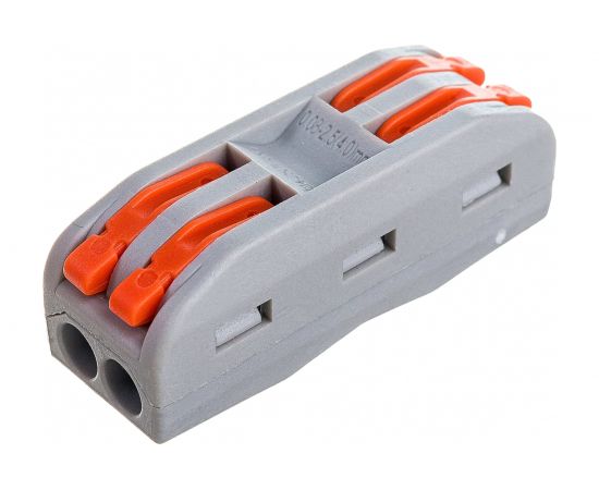 Строительно-монтажная клемма STEKKER 2 контактные группы, 1 ввод, 1вывод на полюс LD222-422, 40шт, 39035 – изображение 2