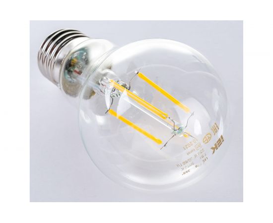 Лампа IEK серия 360, LED, A60, прозрачная, 7вт, 230В, 3000К, E27 LLF-A60-7-230-30-E27-CL – изображение 2