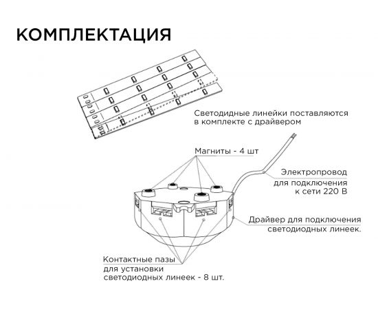 Комплект светодиодных линеек Apeyron Звездочка 220В, 20Вт, smd5730, 1500Лм, 4000К, IP30, 02-46 – изображение 21