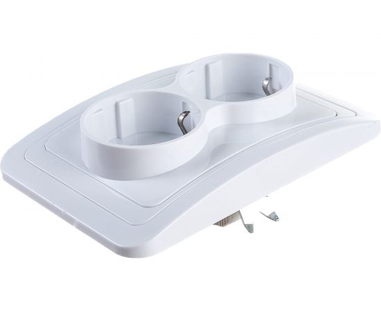 Двойная розетка ECON Мимоза с заземлением 16А, 250В белая 2109 – изображение 3