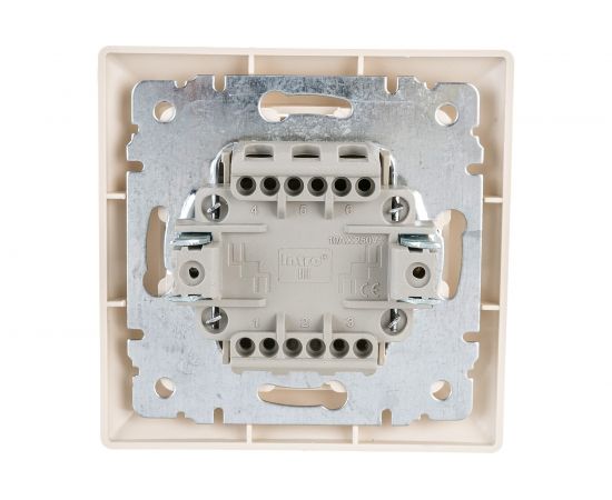 Двойной выключатель Intro 410402 10А, 250В, СУ, Solo, слоновая кость Б0043285 – изображение 3