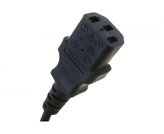 Кабель питания Cablexpert Schuko- C13, 6А, черный, с заземлением 1м PC-186-1M – изображение 3