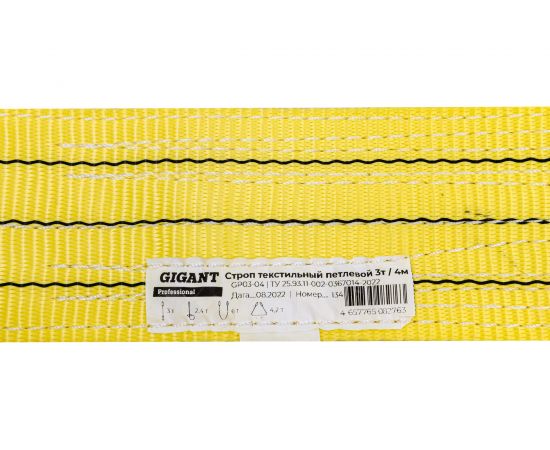 Текстильный петлевой строп Gigant Professional СТП 3Т/2М GP03-02 – изображение 3