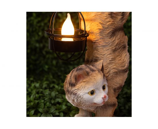 Садовый светильник ЭРА ERASF22-01Кот Акробат, на солнечной батарее, полистоун, 37 см, Б0053352 – изображение 3