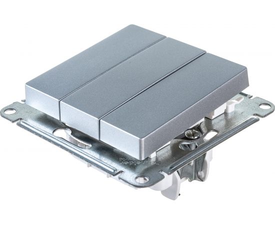 3-клавишный механизм выключателя Schneider Electric ATLAS DESIGN сх.1+1+1 10АХ алюминий ATN000331 – изображение 3