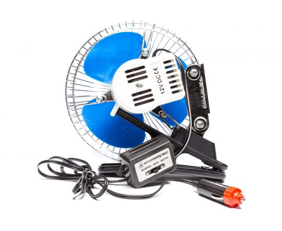 Вентилятор салонный в прикуриватель Autoimpuls, прищепка, мет. решетка 8043-12 В, 6 дюймов – изображение 4