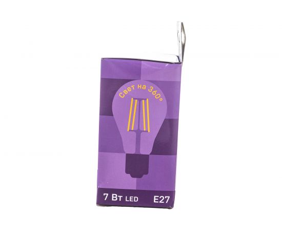 Лампа IEK серия 360, LED, A60, прозрачная, 7вт, 230В, 3000К, E27 LLF-A60-7-230-30-E27-CL – изображение 5