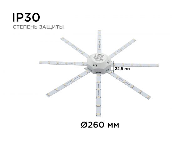 Комплект светодиодных линеек Apeyron Звездочка 220В, 20Вт, smd5730, 1500Лм, 6400К, IP30, 02-47 – изображение 8