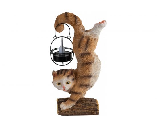 Садовый светильник ЭРА ERASF22-01Кот Акробат, на солнечной батарее, полистоун, 37 см, Б0053352 – изображение 8