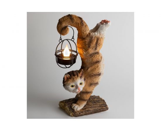 Садовый светильник ЭРА ERASF22-01Кот Акробат, на солнечной батарее, полистоун, 37 см, Б0053352 – изображение 9