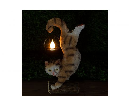 Садовый светильник ЭРА ERASF22-01Кот Акробат, на солнечной батарее, полистоун, 37 см, Б0053352 – изображение 10