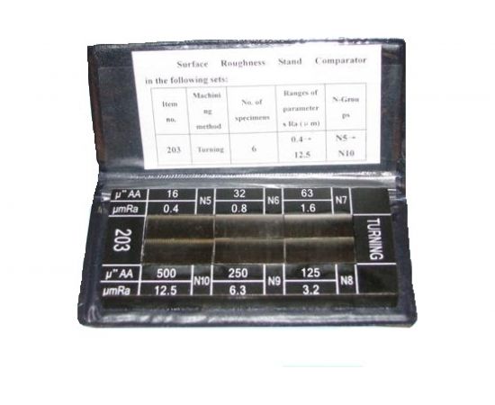 Набор образцов шероховатости поверхности из 6шт, Ra 0.4 - 12.5 GRIFF D125011 