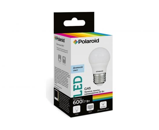 Светодиодная лампа Polaroid 220V G45 7W 6500K E27 600lm PL-G457276 