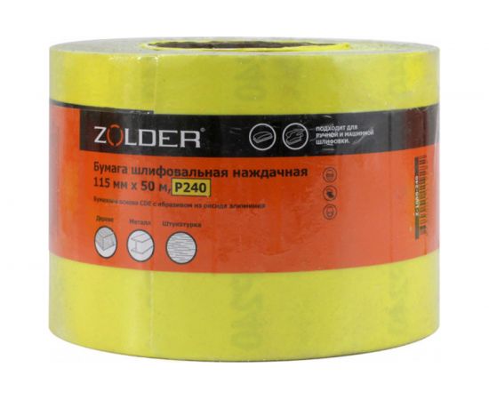 Бумага шлифовальная наждачная (50 м; 115 мм; Р240) ZOLDER Z-1050-240 