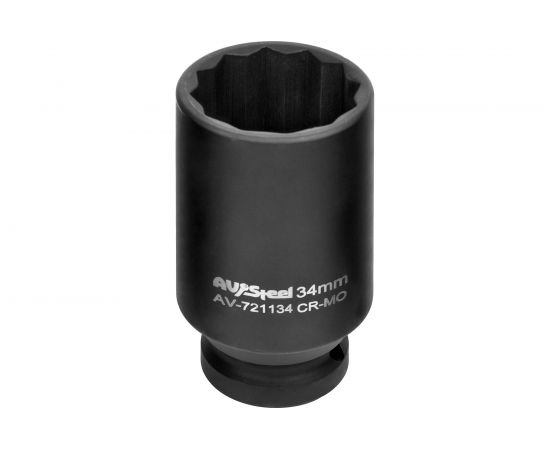 Головка ударная двенадцатигранная удлиненная (34 мм; 1/2DR) AV Steel AV-721134 
