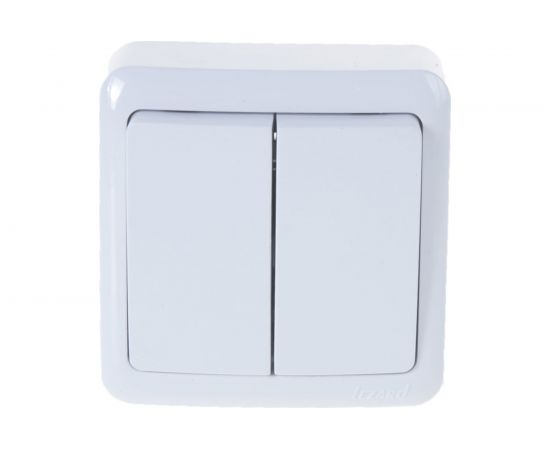 Выключатель Lezard, VIOLA, двойной, белый, 751-0200-101 