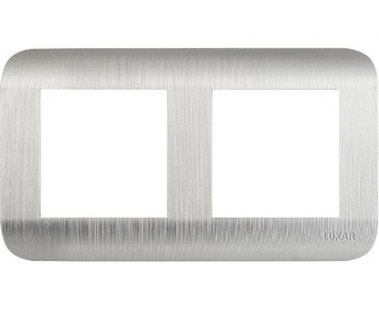 Горизонтальная рамка LUXAR Deco на 2 поста серебро рифленая 4606400620716 