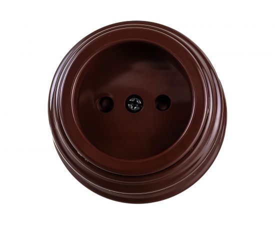 Розетка Bylectrica РА16-0205 1-местная без заз. со шторк. 16А ОУ, серия РЕТРО, коричневый РА16-0205 коричневый 