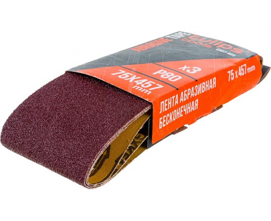 Лента шлифовальная (3 шт; 75х457 мм; P80) Tulips tools EA07-403 – изображение 2