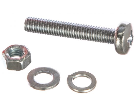 Винт ЗУБР DIN7985 в комплекте с гайкой DIN934 12 шт 303476-05-030 – изображение 2