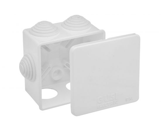 Распределительная коробка GUSI ELECTRIC 70х70х40 6 муфт, IP44, ОП, белый Евро С3В76 Б – изображение 2