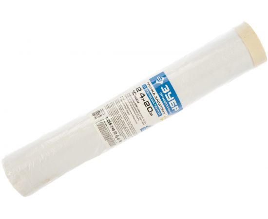 Защитная пленка с клейкой лентой ЗУБР ПРОФЕССИОНАЛ HDPE 10мкм 2,4х20м 12250-240-20 – изображение 2