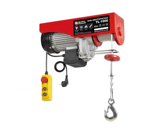 Электрическая таль QUATTRO ELEMENTI TL-1000 1600 Вт, 500/1000 кг, трос 12 м, блок полиспаст в компл. 793-701 – изображение 2