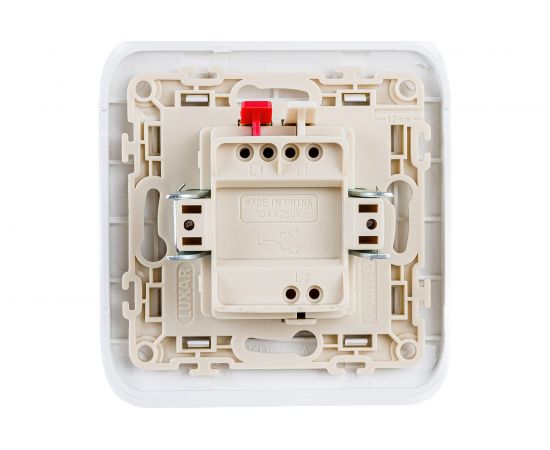 Выключатель LUXAR Deco с/у 1 клавиша, белый с рифленой рамкой, 250В 10А 4606400620174 – изображение 3