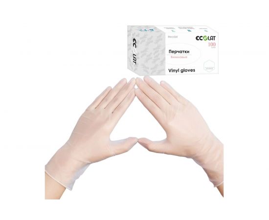 Виниловые перчатки EcoLat 100 шт./уп. размер S, 1021/S – изображение 3