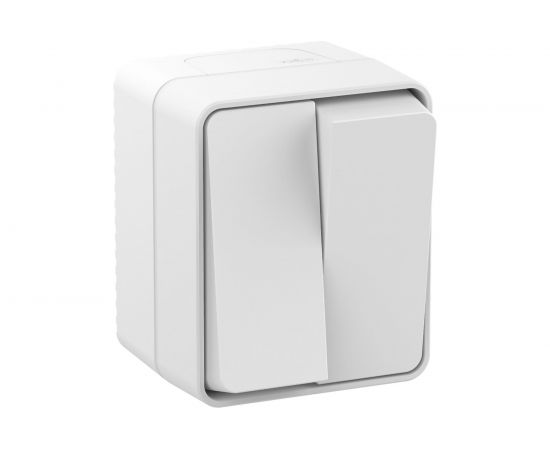 2-клавишный выключатель Schneider Electric AtlasDesign PROFI IP54 открытой установки 10 АХ, белый ATN540151 – изображение 4