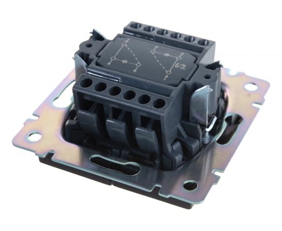 Проходной выключатель Smartbuy 2-клавишный с индикатором 10А черный Нептун SBE-05b-10-SW22-1 – изображение 4