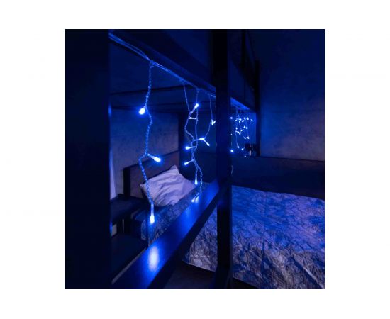 Гирлянда Neon-Night АЙСИКЛ бахрома, 1.8х0.5м, прозрачный ПВХ, 48 LED СИНИЕ IP20 255-013 – изображение 4