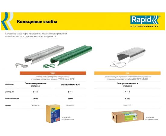 Кольцевые скобы для FP222 RAPID VR22 1600 шт. 40108811 – изображение 5