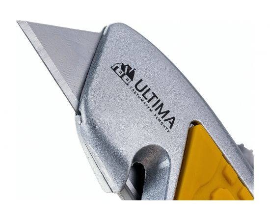 Нож Ultima 18 мм, трапециевидное лезвие, металлический обрезиненный корпус 119032 – изображение 5