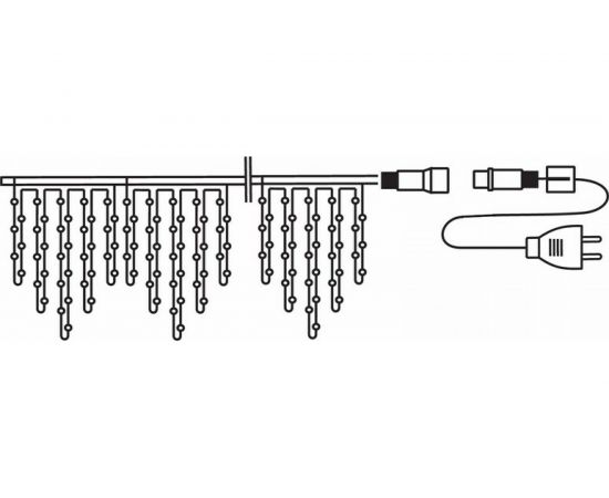 Гирлянда Neon-Night АЙСИКЛ бахрома, 1.8х0.5м, прозрачный ПВХ, 48 LED СИНИЕ IP20 255-013 – изображение 10