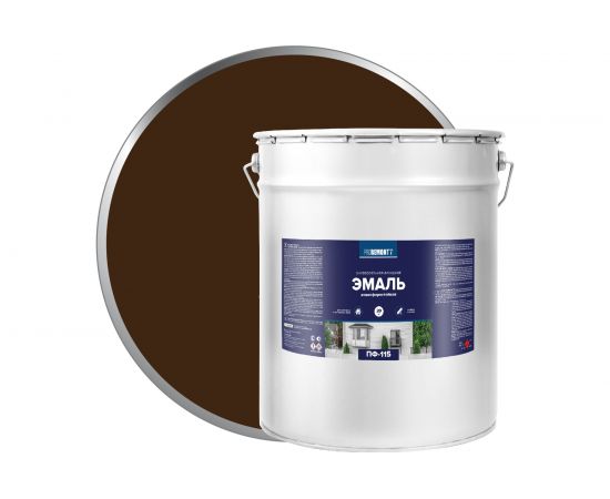 Эмаль PROREMONTT ПФ-115 коричневая, 20 кг Лк-00009815 